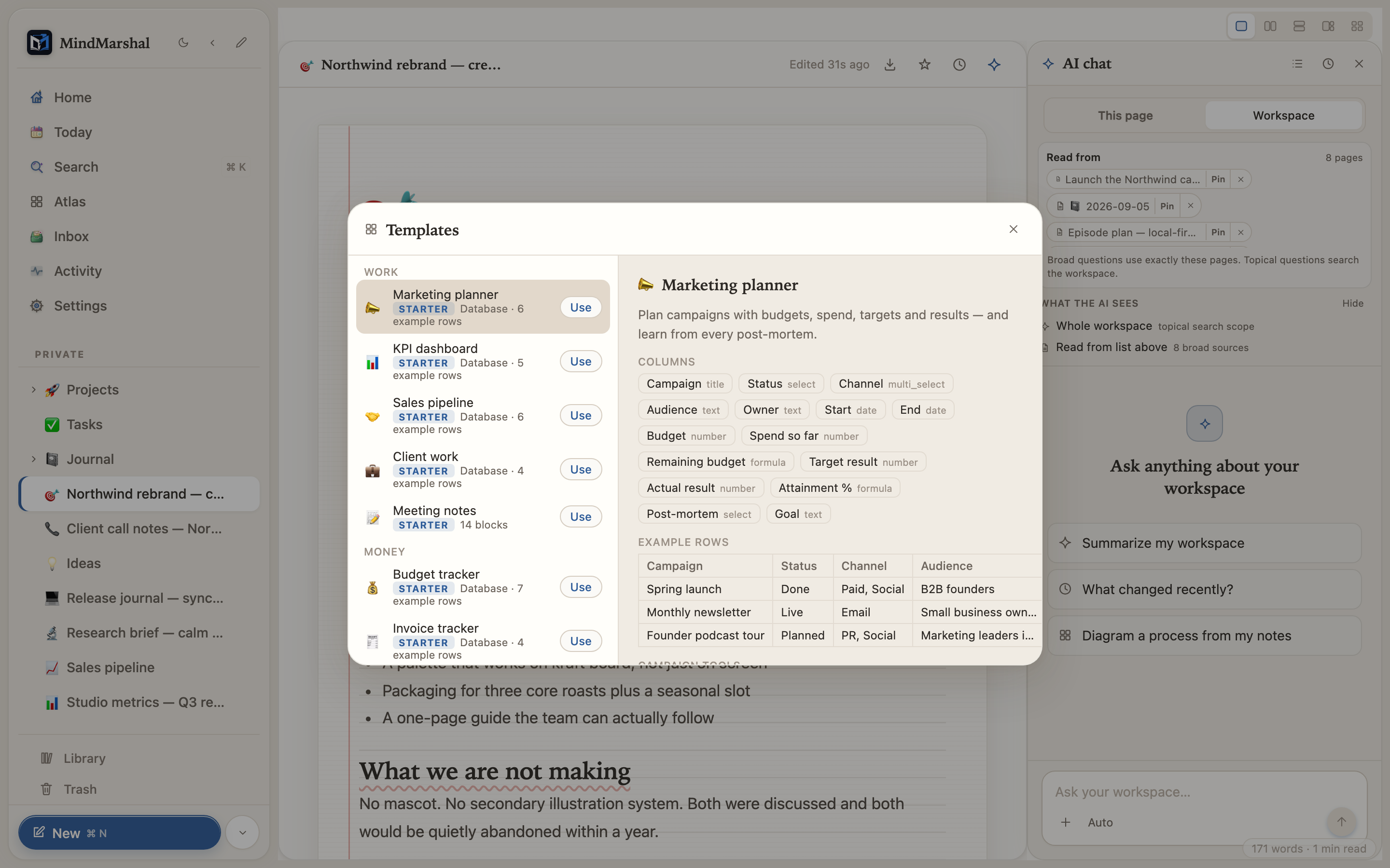 Mind Marshal — the template library.